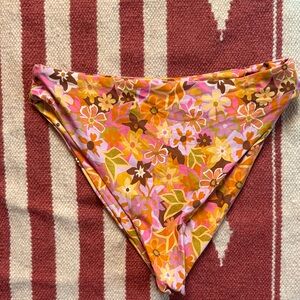 Stone Fox Swim Pink Orange Floral Bikini Bottoms